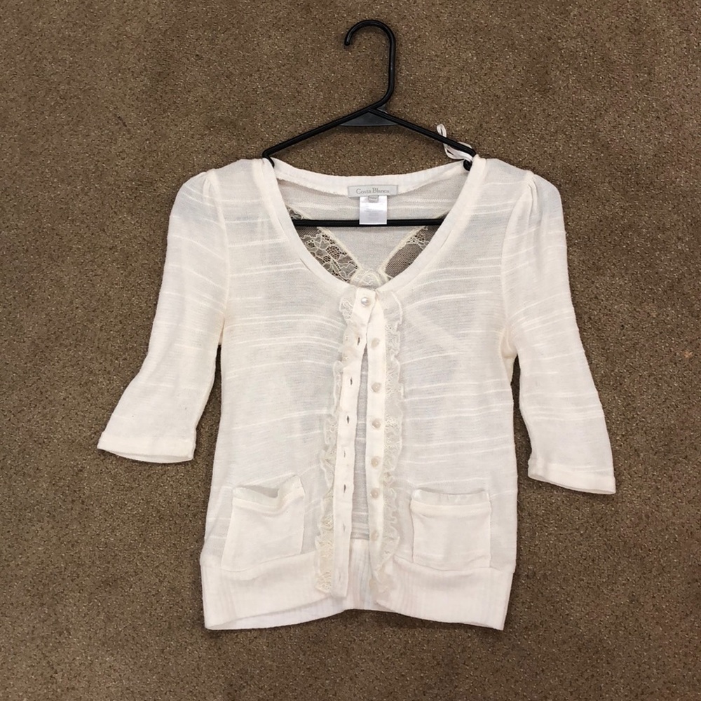 Lace cut-out sweater